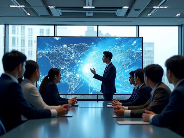 Kion Bunkōのチームが活発に議論するモダンなオフィス環境